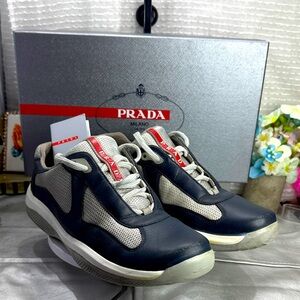 Prada Navy and Gray Men's Sneakers